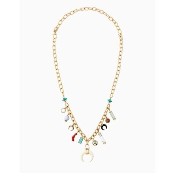 💜 Stella & Dot Leyla Bohemian Multi Charm Necklace NIB - Picture 3 of 4
